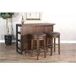 Pemberly Row 3-Piece Set with Gorgeous Bar Unit and 2 Backless Swivel BarStools