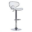 Pemberly Row Metal and Faux Leather Adjustable Barstool in White - Set of 3