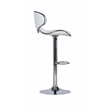 Pemberly Row Metal and Faux Leather Adjustable Barstool in White - Set of 3