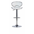 Pemberly Row Metal and Faux Leather Adjustable Barstool in White - Set of 3