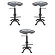 Pemberly Row Adjustable Tractor Seat Stool in Black - Set of 3
