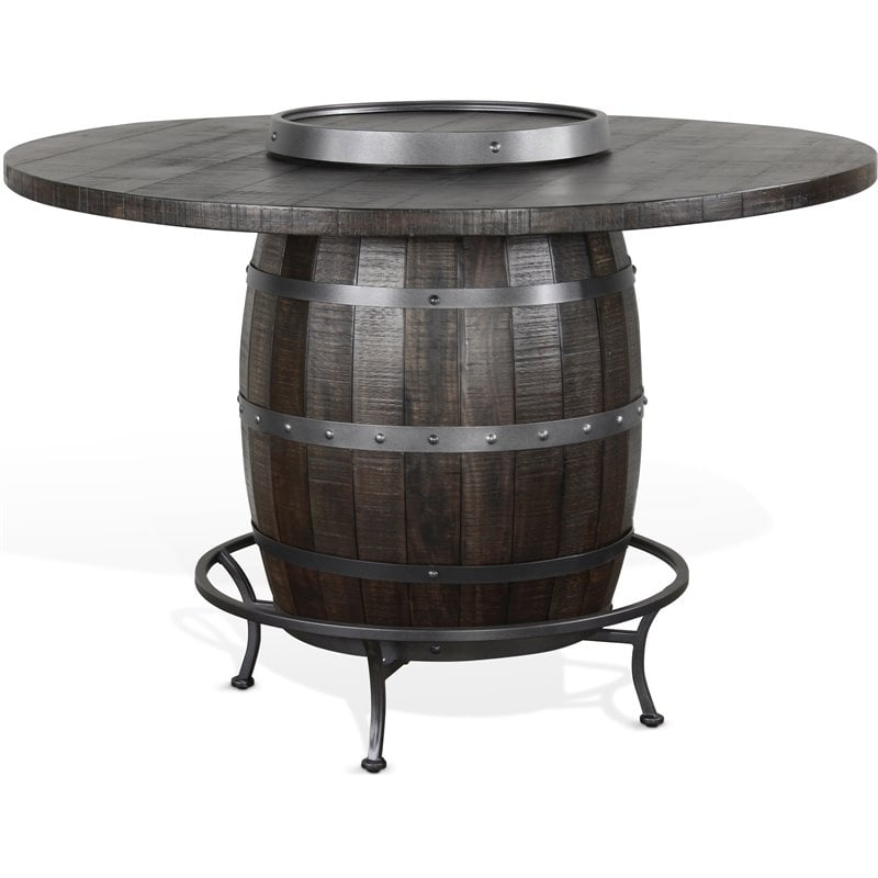 Pemberly Row 6-Piece Set with Pub Table and 5 Swivel Barstools in Tobacco Leaf