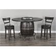 Pemberly Row 6-Piece Set with Pub Table and 5 Swivel Barstools in Tobacco Leaf