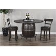 Pemberly Row 6-Piece Set with Pub Table and 5 Swivel Barstools in Tobacco Leaf
