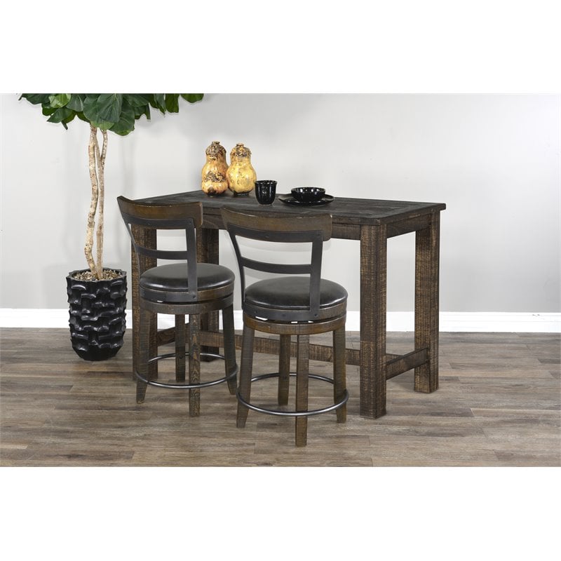 Pemberly Row 6-Piece Set with Pub Table and 5 Swivel Barstools in Tobacco Leaf