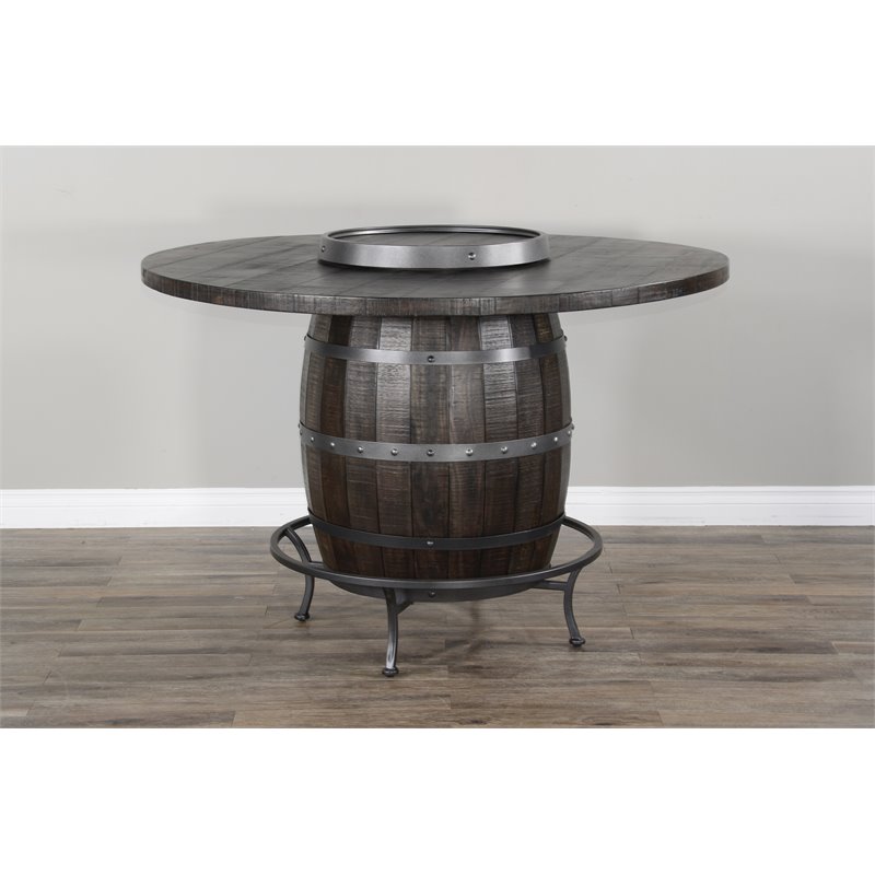 Pemberly Row 6-Piece Set with Pub Table and 5 Swivel Barstools in Tobacco Leaf