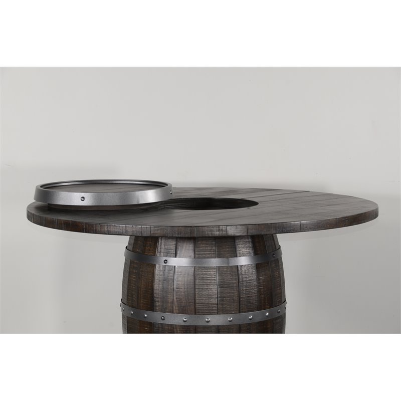 Pemberly Row 6-Piece Set with Pub Table and 5 Swivel Barstools in Tobacco Leaf