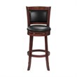 Pemberly Row Faux Leather Bar Stool Set with Wood Base in Dark Cherry - Set of 2