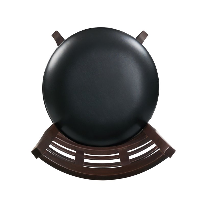 Pemberly Row Ladderback Faux Leather Counter Stool in Dark Cherry - Set of 2