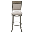 Pemberly Row Upholstered Bar Stool with Metal Base in Pewter - Set of 2