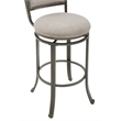 Pemberly Row Upholstered Bar Stool with Metal Base in Pewter - Set of 2