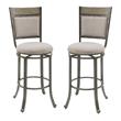Pemberly Row Upholstered Bar Stool with Metal Base in Pewter - Set of 2