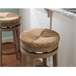 Pemberly Row Solid Wood Swivel Rush Bar Stool in Natural Brown - Set of 2