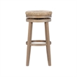 Pemberly Row Solid Wood Swivel Rush Bar Stool in Natural Brown - Set of 2