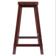 Pemberly Row Solid Wood Saddle Seat Counter Stool in Antique Walnut - Set of 2