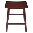 Pemberly Row Solid Wood Saddle Seat Counter Stool in Antique Walnut - Set of 2