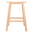 Pemberly Row Solid Wood Saddle Seat Counter Stool in Beech - Set of 2