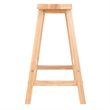 Pemberly Row Solid Wood Saddle Seat Counter Stool in Beech - Set of 2