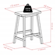 Pemberly Row Solid Wood Saddle Seat Counter Stool in Beech - Set of 2