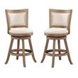 Pemberly Row Counter Stool in Driftwood Wire Brush and Ivory - Set of 2