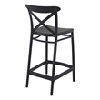 Pemberly Row Cross Indoor Outdoor Counter Stool in Black - Set of 2