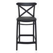 Pemberly Row Cross Indoor Outdoor Counter Stool in Black - Set of 2