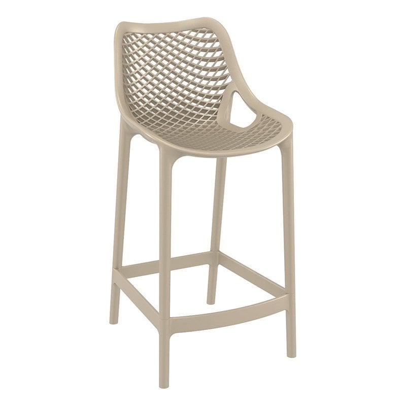 Pemberly Row Patio Counter Stool in Dove Gray Finish - Set of 2