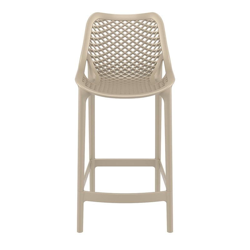 Pemberly Row Patio Counter Stool in Dove Gray Finish - Set of 2