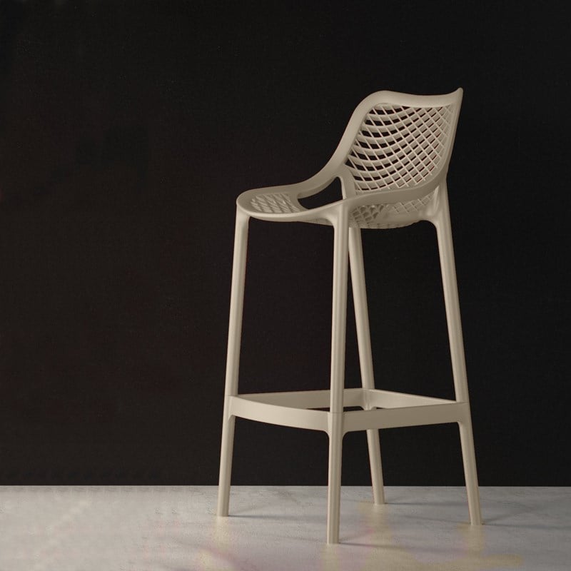 Pemberly Row Patio Counter Stool in Dove Gray Finish - Set of 2