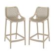 Pemberly Row Patio Counter Stool in Dove Gray Finish - Set of 2