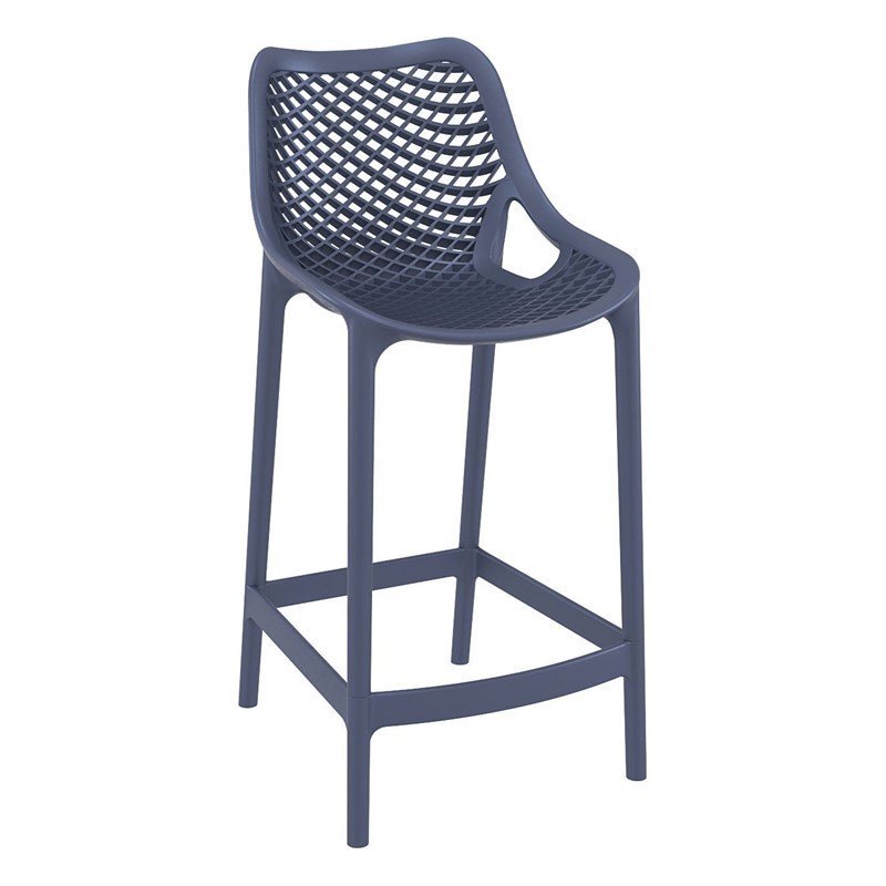 Pemberly Row Patio Counter Stool in Dark Gray Finish - Set of 2