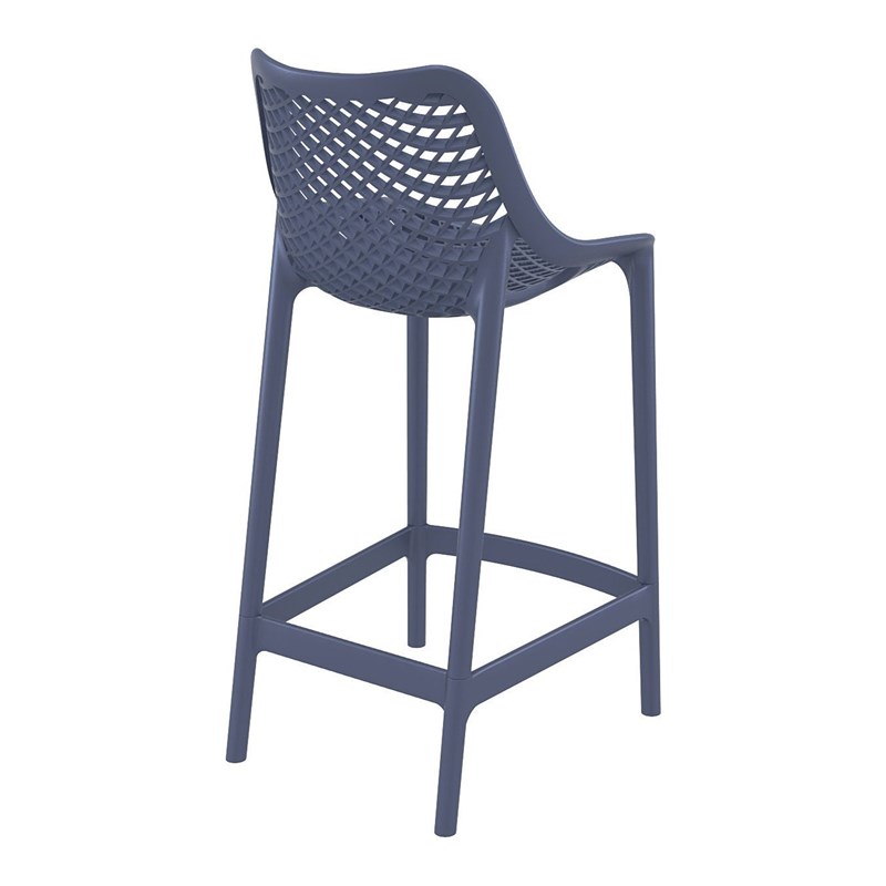 Pemberly Row Patio Counter Stool in Dark Gray Finish - Set of 2