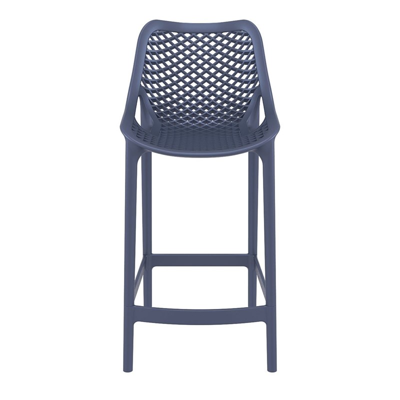 Pemberly Row Patio Counter Stool in Dark Gray Finish - Set of 2