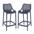 Pemberly Row Patio Counter Stool in Dark Gray Finish - Set of 2