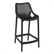 Pemberly Row Polypropylene Patio Counter Stool in Black Finish - Set of 2