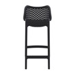 Pemberly Row Polypropylene Patio Counter Stool in Black Finish - Set of 2