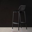 Pemberly Row Polypropylene Patio Counter Stool in Black Finish - Set of 2