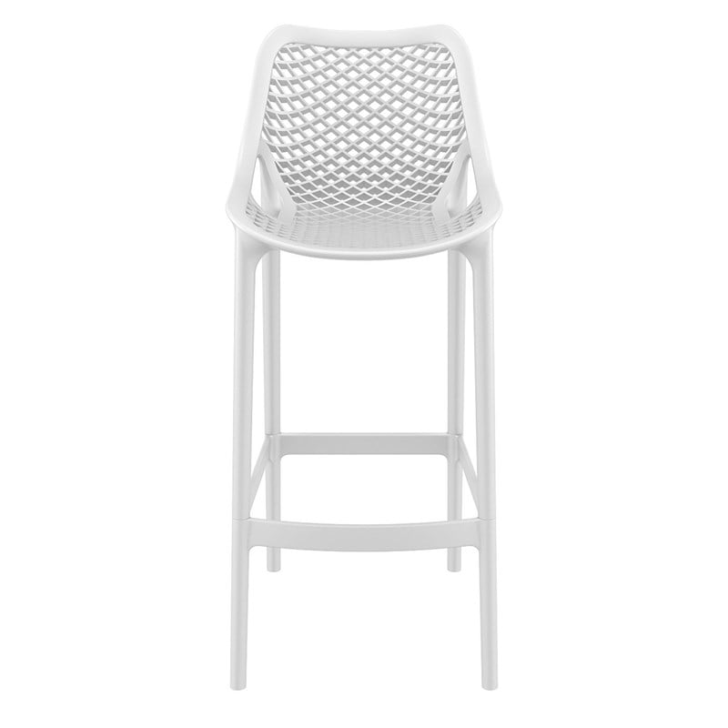 Pemberly Row Polypropylene Patio Bar Stool in White - Set of 2