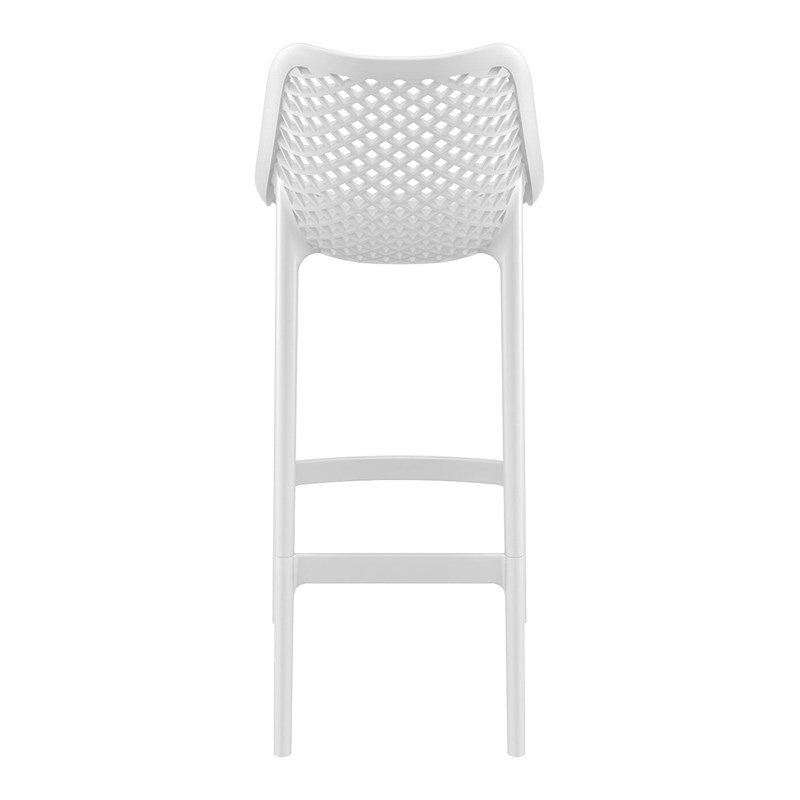 Pemberly Row Polypropylene Patio Bar Stool in White - Set of 2