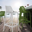Pemberly Row Polypropylene Patio Bar Stool in White - Set of 2
