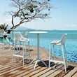 Pemberly Row Polypropylene Patio Bar Stool in White - Set of 2