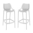 Pemberly Row Polypropylene Patio Bar Stool in White - Set of 2