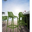 Pemberly Row Polypropylene Patio Bar Stool in Tropical Green - Set of 2