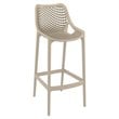 Pemberly Row Polypropylene Patio Bar Stool in Taupe - Set of 2