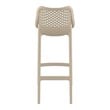 Pemberly Row Polypropylene Patio Bar Stool in Taupe - Set of 2