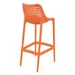 Pemberly Row Polypropylene Patio Bar Stool in Orange - Set of 2