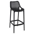 Pemberly Row Polypropylene Patio Bar Stool in Black - Set of 2