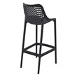 Pemberly Row Polypropylene Patio Bar Stool in Black - Set of 2