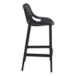 Pemberly Row Polypropylene Patio Bar Stool in Black - Set of 2