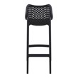 Pemberly Row Polypropylene Patio Bar Stool in Black - Set of 2